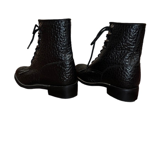 Vintage Women’s Justin Diamond J Black Bullhide lacer shoes. - Picture 4 of 7